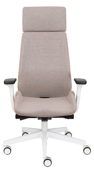 Fotel gabinetowy Moon Wood HD White z drewnem