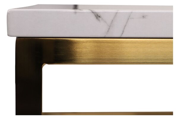 Stolik kawowy Prado white/gold, do salonu, glamour