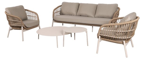 Zestaw ogrodowy Malta: 3-osobowa sofa, 2 fotele i 2 stoliki, meble ogrodowe