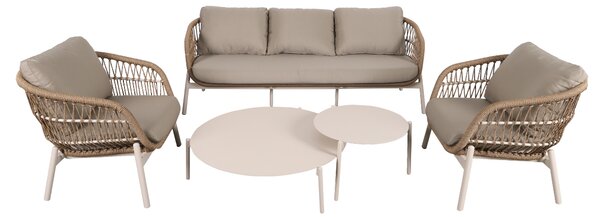 Zestaw ogrodowy Malta: 3-osobowa sofa, 2 fotele i 2 stoliki, meble ogrodowe