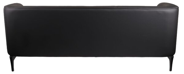 Trzyosobowa Sofa Cosmo Black 3, skórzana, do lobby, do biura, do recepcji, skórzana