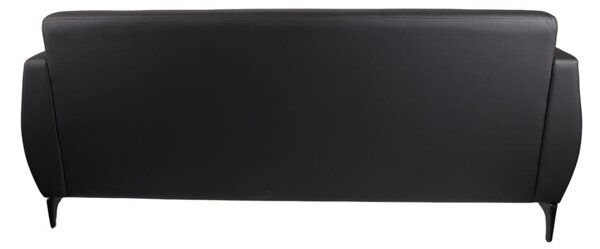 Trzyosobowa Sofa Basco Black 3, do biura, do recepcji, do lobby, skórzana, elegancka