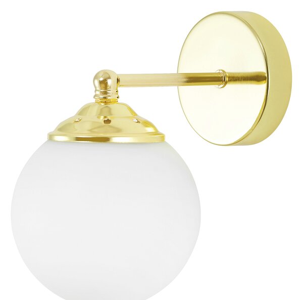 KINKIET LAMPA ŚCIENNA NOWOCZESNA ZŁOTO KLASYCZNE BIAŁA KULA FINO W1 LED