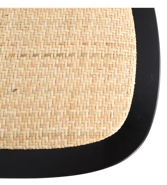 Krzesło drewniane Solido dark, rattan, bukowe, czarne