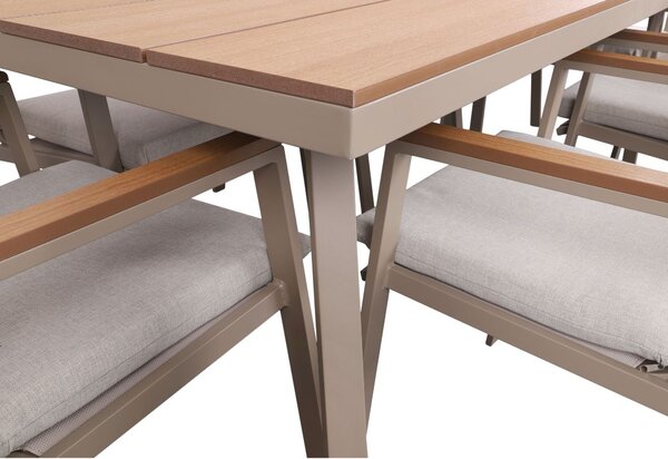 Zestaw ogrodowy 6 osobowy Santos, aluminiowy, taupe, stół i krzesła