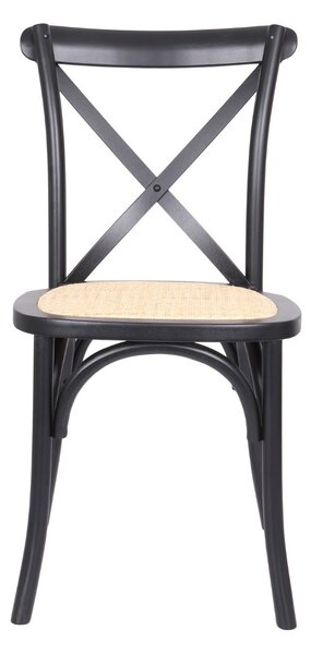 Krzesło drewniane Solido dark, rattan, bukowe, czarne