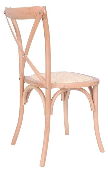 Krzesło drewniane Solido light, rattan, sztaplowany