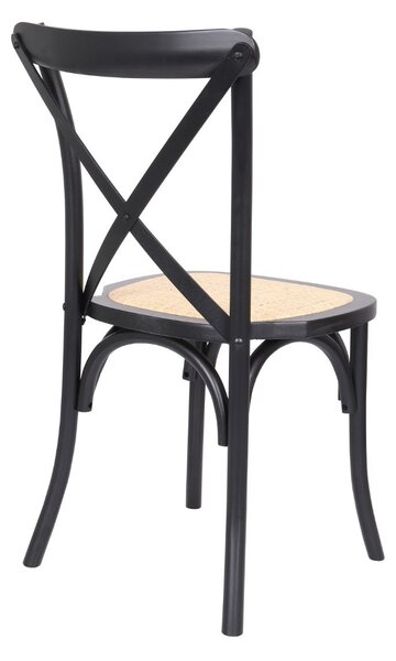 Krzesło drewniane Solido dark, rattan, bukowe, czarne