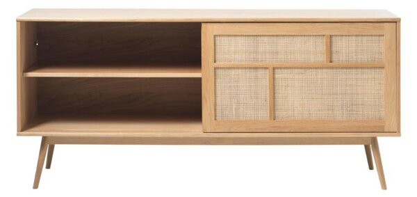 Drewniana komoda Barrali (46710201), 180 cm, jasny dąb, rattan