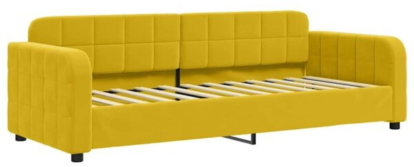 Sofa z funkcją spania, żółta, 80x200 cm, obita aksamitem