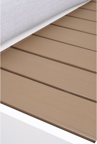 Narożnik ogrodowy Loreto White 5-osobowy ze stolikiem – aluminium, biały