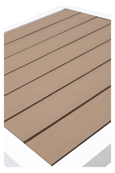 Narożnik ogrodowy Loreto White 5-osobowy ze stolikiem – aluminium, biały