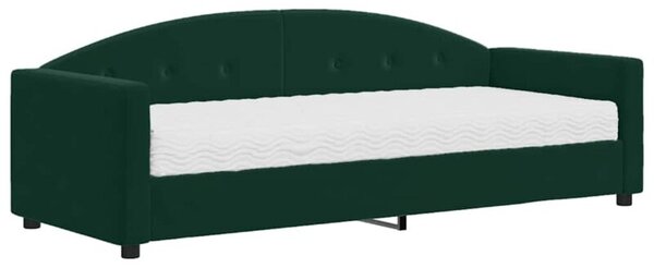 Sofa z materacem do spania, ciemnozielona, 80x200 cm, aksamit