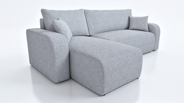 Stylowy narożnik rozkładany z funkcją spania w nowoczesnej tkaninie do salonu
