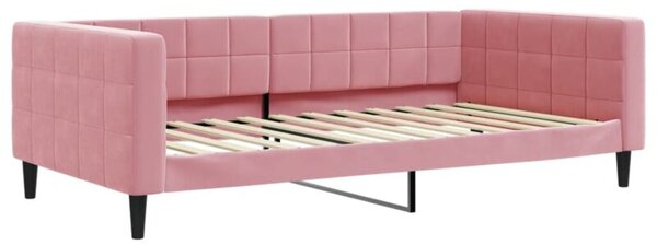 Sofa z funkcją spania, różowa, 100x200 cm, obita aksamitem