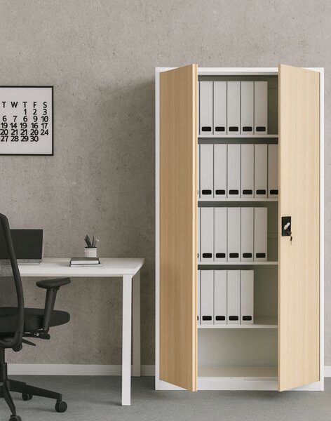 Metalowa szafa na klucz biurowa na dokumenty Geneva Wood