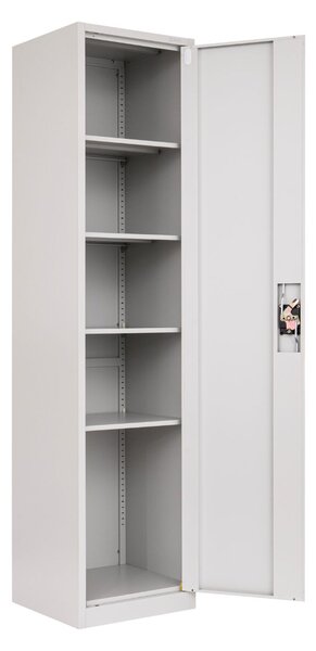 Wąska metalowa szafa na dokumenty na klucz Tokio Grey