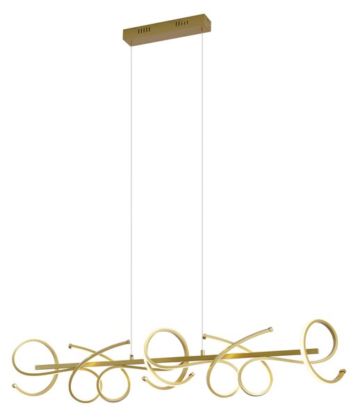 Designerska lampa wisząca złota prostokątna z 3-stopniową regulacją ściemniania - Krisscross
