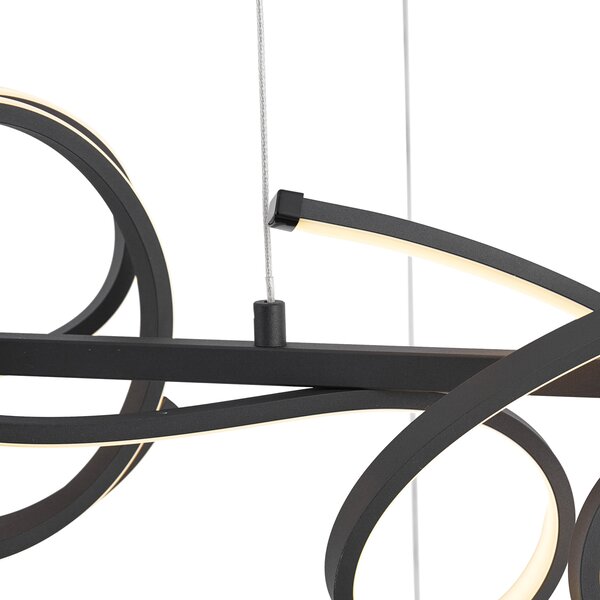 Designerska lampa wisząca czarna prostokątna z 3-stopniową regulacją ściemniania - Krisscross