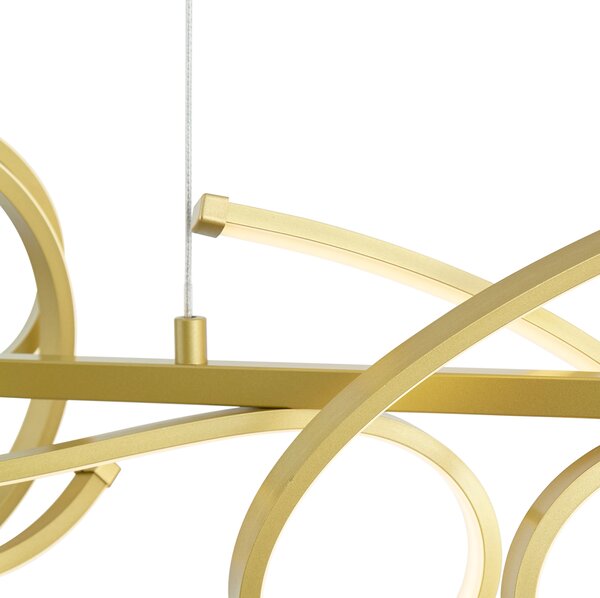 Designerska lampa wisząca złota prostokątna z 3-stopniową regulacją ściemniania - Krisscross