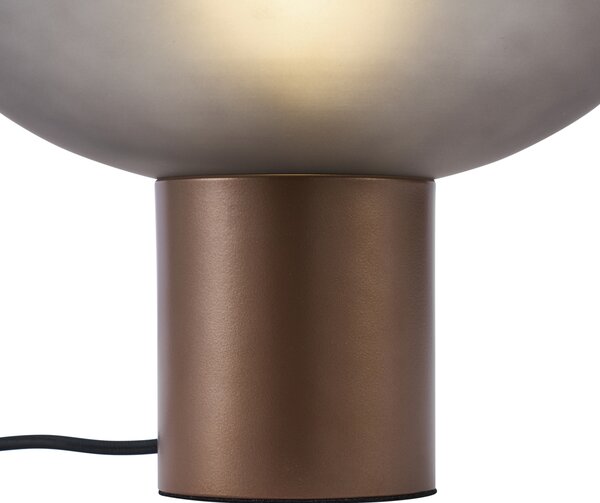Designerska lampa stołowa brązowa z matowym szarym szkłem - Umbrella