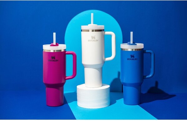 Biały termos ze słomką ze stali nierdzewnej 1,18 l Quencher H2.0 FlowState Tumbler Frost – Stanley