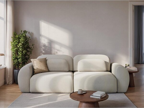 Beżowa sztruksowa rozkładana sofa ze schowkiem 266 cm Kini – Makamii