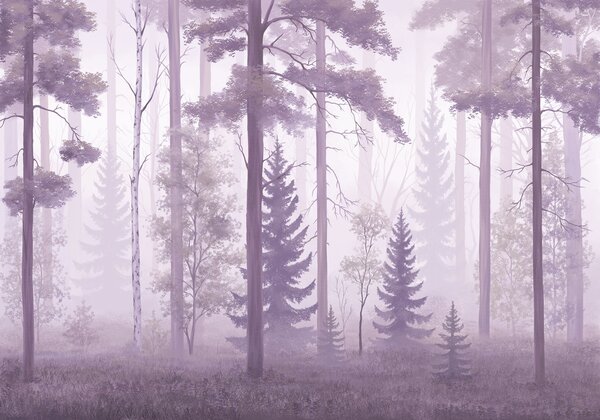 Fototapeta Zamglony las z drzewami, Fototapety Natura, Popularne Fototapety, t00978v3 - Tapeko.pl