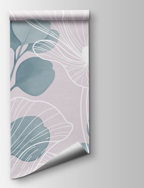 Fototapeta Spokojna, utrzymana w pastelowych barwach ilustracja botaniczna, Fototapety Kwiaty, Popularne Fototapety, t00985v1 - Tapeko.pl