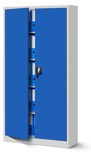 Zestaw 4x biurowa szafa metalowa na akta JAN H, 900 x 1950 x 400 mm, szaro-niebieska