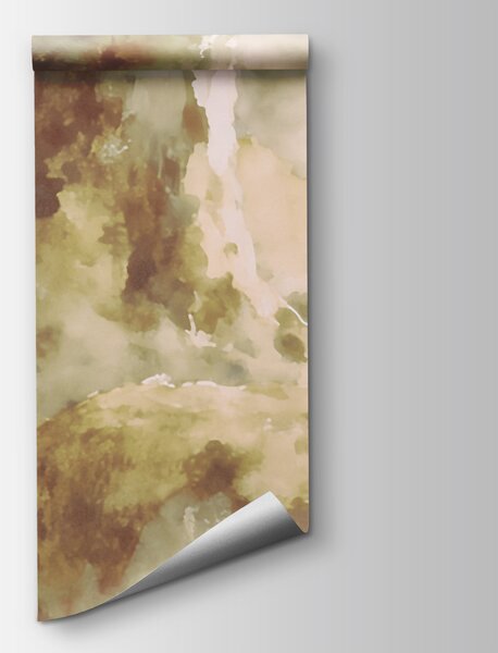 Fototapeta Akwarela przedstawiająca rzekę ze skałami i drzewami, Fototapety Natura, Popularne Fototapety, t00993v2 - Tapeko.pl