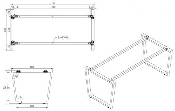 Biurko PRIMO IMPRESS, 180x90 cm, szaro-srebrna podstawa, dąb naturalny