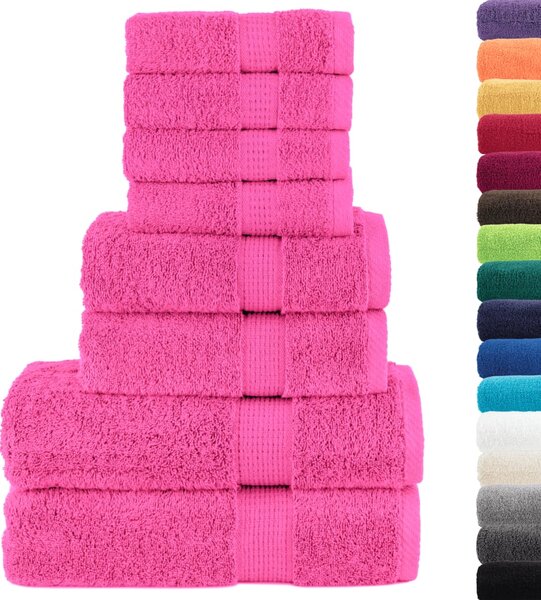 8-częściowy zestaw ręczników premium SOLUND, różowy, 600 g/cm²