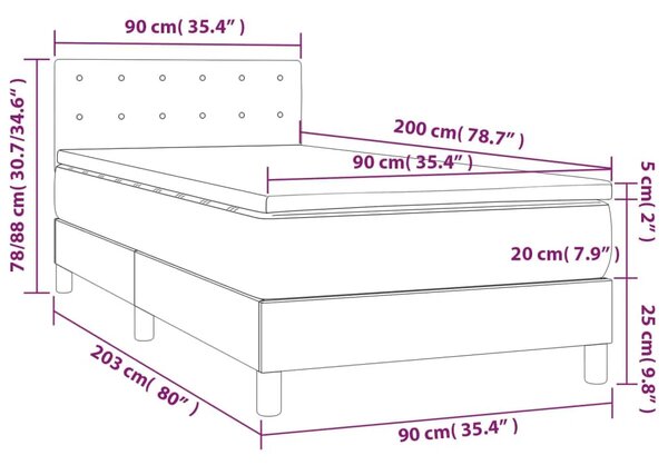 Zielone kontynentalne łóżko z materacem 90x200 L3-W68