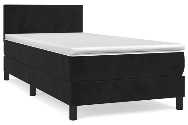 Kontynentalne czarne łóżko z materacem 90x200 L6-P81