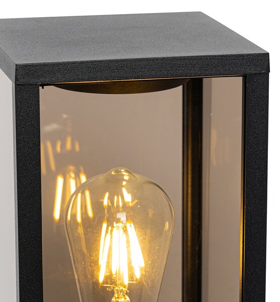 Stojąca lampa zewnętrzna czarna przydymiona 40 cm IP44 - Charlois