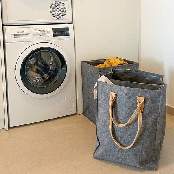 Szary tekstylny kosz na pranie 53 l Laundry Hub Tweed – Rolser