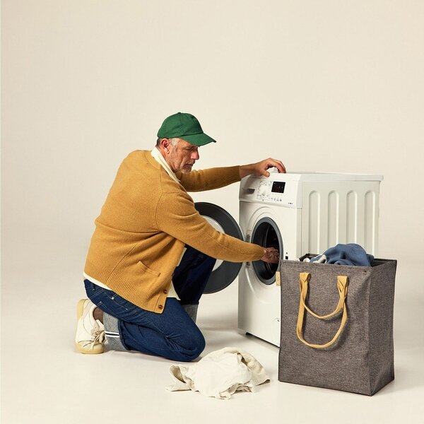 Szary tekstylny kosz na pranie 53 l Laundry Hub Tweed – Rolser