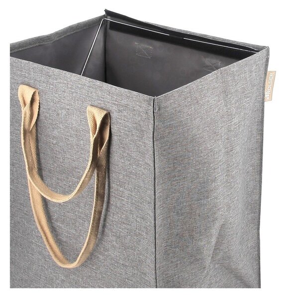 Szary tekstylny kosz na pranie 53 l Laundry Hub Tweed – Rolser