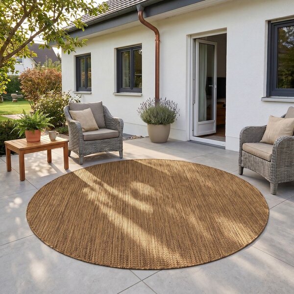 Brązowy okrągły dywan odpowiedni na zewnątrz ø 80 cm Mira 1450 – Ayyildiz Carpets