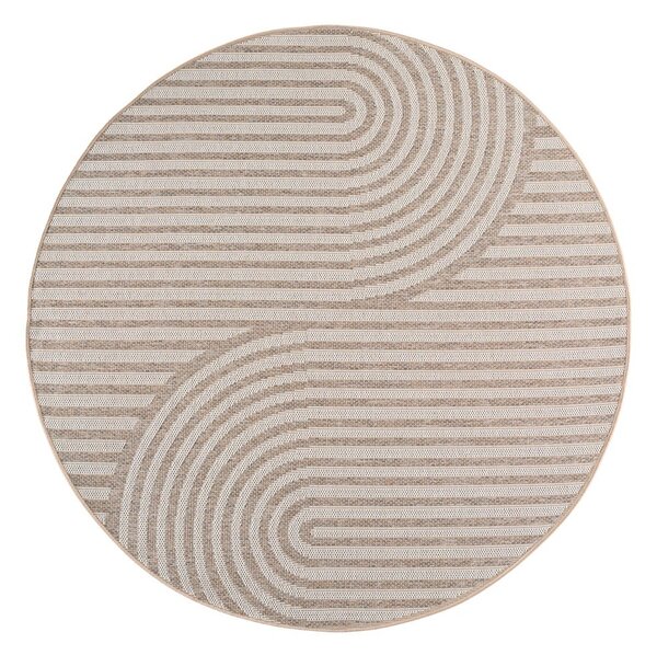 Beżowy okrągły dywan odpowiedni na zewnątrz ø 80 cm Desert 1301 – Ayyildiz Carpets