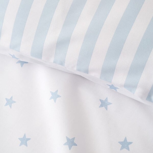 Biało-niebieska bawełniana pościel dziecięca jednoosobowa 135x200 cm Mini Star & Stripes – Bianca