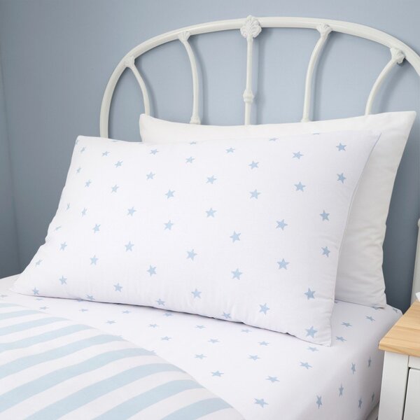Biało-niebieska bawełniana pościel dziecięca jednoosobowa 135x200 cm Mini Star & Stripes – Bianca