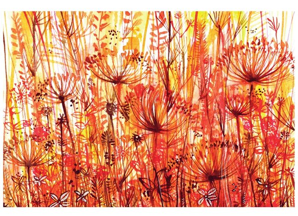Tapeta mniszek lekarski w odcieniach pomarańczy