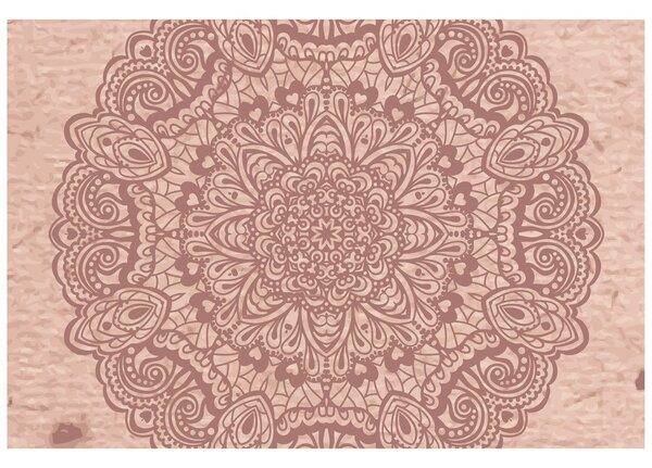 Tapeta kwiatowa mandala w czerni i bieli