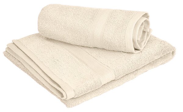 1x Ręcznik kąpielowy CLARYSSE ELEGANCE 70x140 cm + 1x ręcznik CLARYSSE 60x110 cm 100% bawełna, kremowy