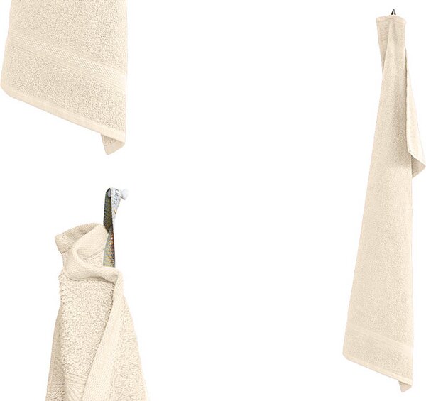 1x Ręcznik kąpielowy CLARYSSE ELEGANCE 70x140 cm + 1x ręcznik CLARYSSE 60x110 cm 100% bawełna, kremowy
