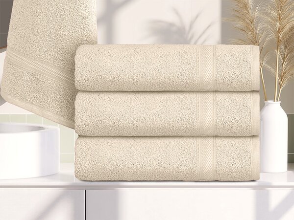 1x Ręcznik kąpielowy CLARYSSE ELEGANCE 70x140 cm + 1x ręcznik CLARYSSE 60x110 cm 100% bawełna, kremowy