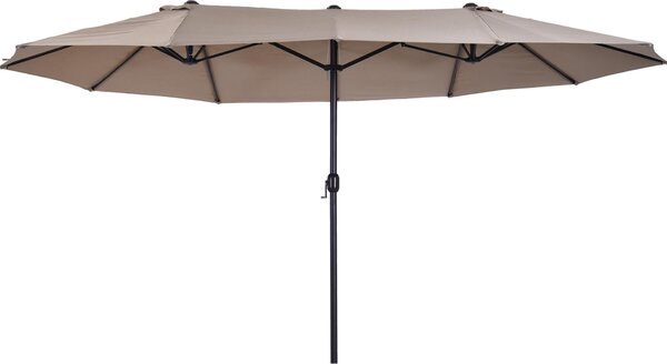 Outsunny Podwójny Parasol Ogrodowy Parasol Targowy z Korbą Ręczną 460 x 270 cm