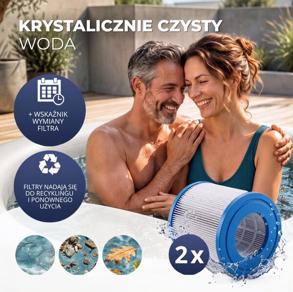 Nadmuchiwane jacuzzi OASIS dla 6 osób, okrągłe, czarne Casaria